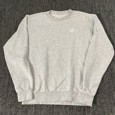 Adidas Originals Grey Speckled Sweatshirt Trefoil Crew Jumper L Retro Streetwear