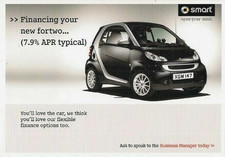 Smart ForTwo Finance Mid-Late 2008 UK Market Foldout Brochure Coupe & Cabriolet