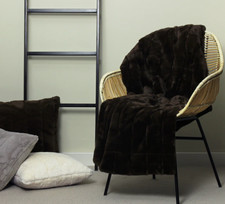 Berwick Plain Weave / Muslin Throw Blanket - new / chocolate colour