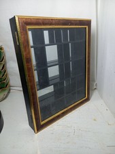 Vintage Glass Wood Mirroeed Display Cabinet Thimble Small Trinket Wall Hanging