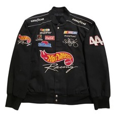 Jeff Hamilton NASCAR Black Hot Wheels Racing Kyle Petty Cotton Jacket For Men's