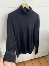 IJP Design men’s black merino wool roll neck jumper size XL