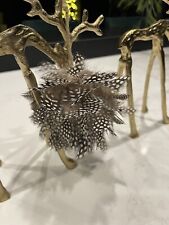 Baubles Made From Guinea Fowl Feathers X 12