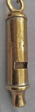 *RARE Antique Indian WHISTLE Old Brass Rare Gujarat Home Guard  Tate Police