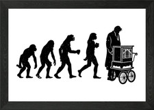 Barrel Organ Musician Framed