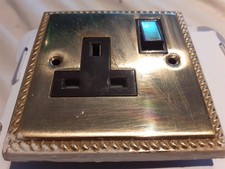 Marcus Georgian Brass Switched Socket – Single Gang – UK 13A – Used