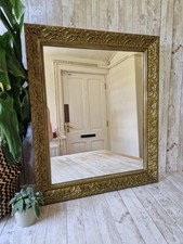 Gorgeous Antique-Style Vintage Wall Mirror Gold Gilt Frame Ornately Decorated