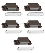 Brown 5 x Magnetic Cabinet Cupboard Door Catch 4kg 42mm Self-Aligning Magnet New