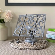Grey Cook Book Stand Rustic Cast Iron Metal Kitchen Recipe Stand Book Holder