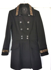 Vintage CUE Coat Size 12 Wool Cashmere Velvet Sequines Whimsygoth Pirate Fairy