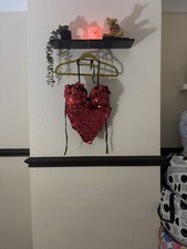 Red Sequin Bra And Skirt Set