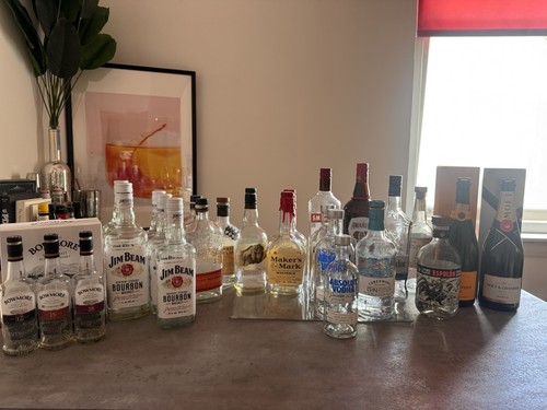 Empty alcohol bottles upcycle - empty,