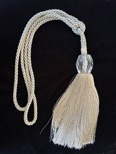 Single Beige & Grey Pretty Glass Curtain Tie Back