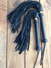 Flogger Whip 40 tails  HANDMADE genuine  Leather Grip GENUINE LEATHER UK