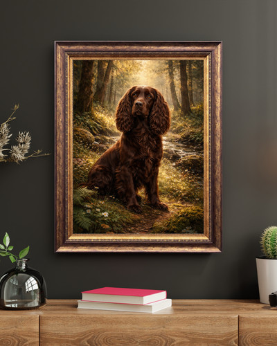 Chocolate cocker spaniel art - spaniel,