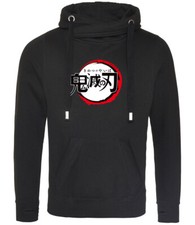 Anime Demon Slayer Tanjiro Japanese Cross Neck Hoodie All Sizes Adults & Kids