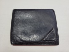 Perry Ellis Wallet Black Genuine Leather Wallet Bifold Card Holder ID bag