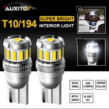 10X T10 194 168 2825 LED Licence Plate Side Marker Dome Light Bulbs Super White