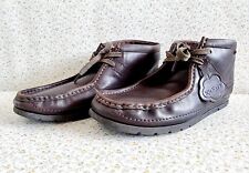 Mens Kickers Leather Moccasin Brown Boots Size Uk 8 Shoes Lace Up