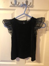 I love girlswear girls  black velvet top short sleeved  ages 8 years pretty