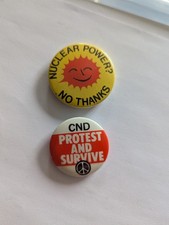 Vintage CND Anti Nuclear Pin Badges Lot #2