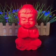 2.9LB 5.9" Ruby Baby Buddha Carving Crystal Quartz Energy Reiki Healing Gift