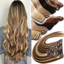 CLEARANCE Double Weft Russian Clip In Remy Human Hair Extensions THICK Full Head