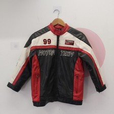 Rebel Crew Motorbike Jacket Kids Age 9-10 Years 140cm Red Black RMF30-JF