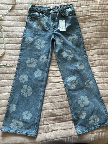 Zara super wide leg floral - leg,