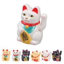 Chinese Lucky Cat Fortune Cat Decoration Waving Arm Solar Light Induction