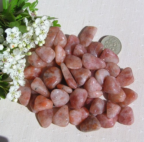 Orange sunstone crystal - 8,