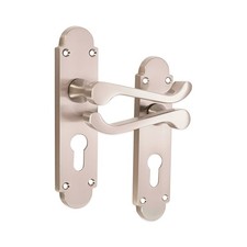 Door Handles Pair Satin Nickel