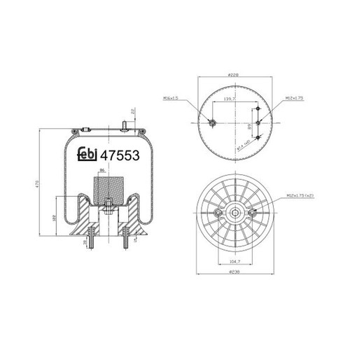 Air suspension bellows fits - air,