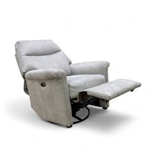 Furniture Village 'Lille' Swivel Chair Grey Suede Rocker Power Recliner NEW