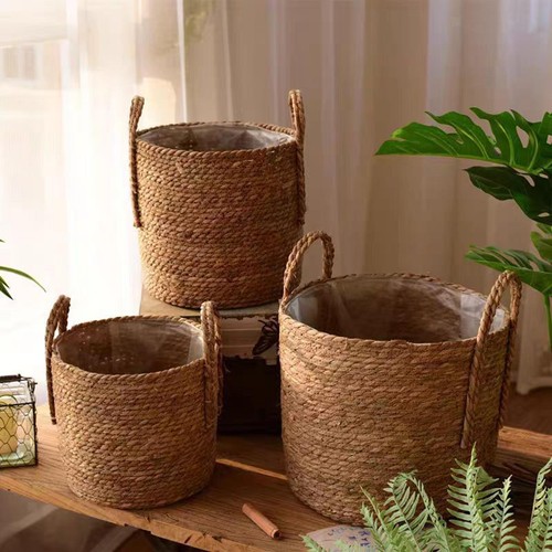Woven planter basket flower - planter,