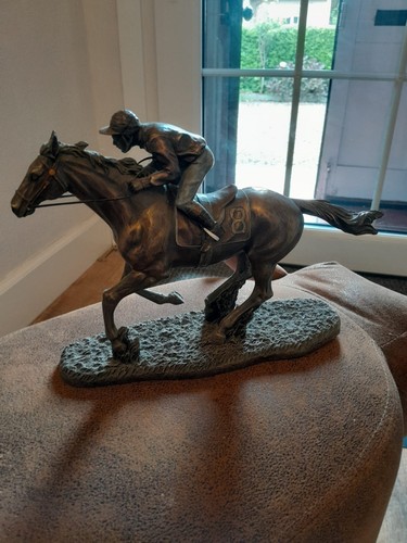 Cold cast bronze horseracing - cast,