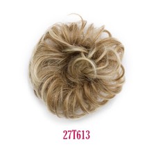 REAL Bun Curly Messy Scrunchie Hair Piece as human 100% Natural OMBRE False Hair