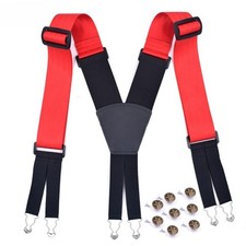 50mm Men's Casual Suspenders Button Elastic Braces with Wide Straps Heavy Duty 