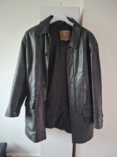 Black leather jacket coat - jacket/coat,