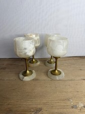 Vintage Set of 4 White Onyx