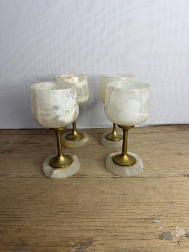Vintage set white onyx - of, 4