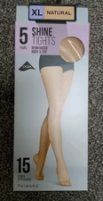 Ladies 5 Pack 15 Denier Shine Natural Tights S XL