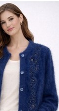 Vintage Beaded Angora Cardigan