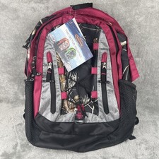 Team Realtree Two Section Backpack Black/Pink Camo Girls School Backpack- NWT