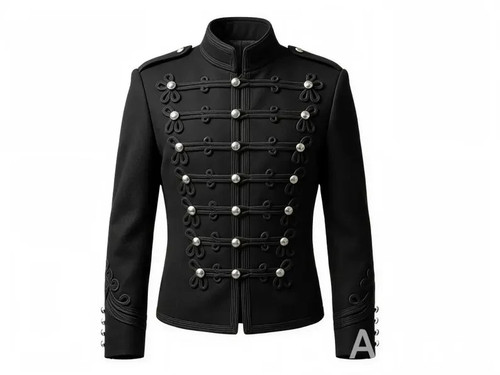 Men black hussar military - men's,