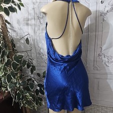 Zara NWT Blue Satin Open Back