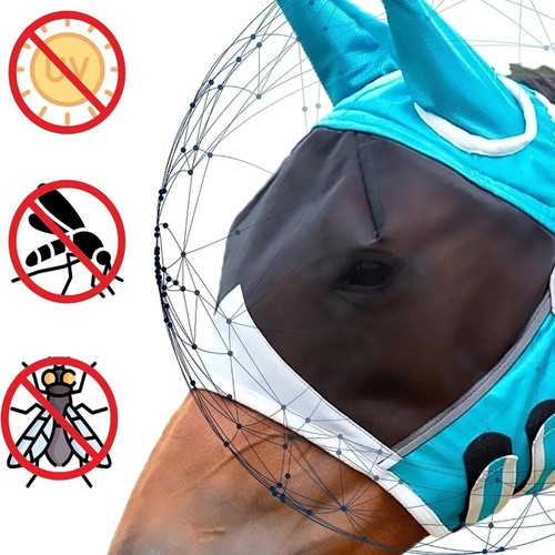 Horse fly mask padded mesh - horse,