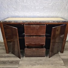 Stunning Modern Italian Marble-Top Gloss Sideboard Credenza - FREE UK DELIVERY*