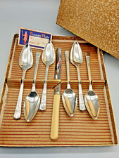Vintage Yeomans EPNS Silver Plated Grapefruit /Melon Spoons Set -Marie Pattern