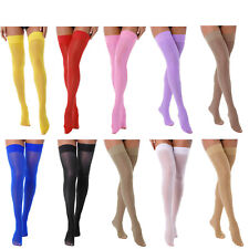 Sexy Women Shiny Oil Hold Up Stockings Thigh High Silk Long Socks Pantyhose UK